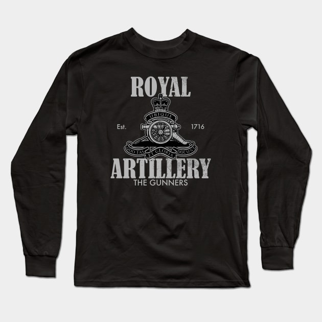 Royal Artillery (distressed) Long Sleeve T-Shirt by TCP